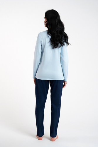 Arietta Női hosszú ujjú pizsama és nadrág Italian Fashion - kék