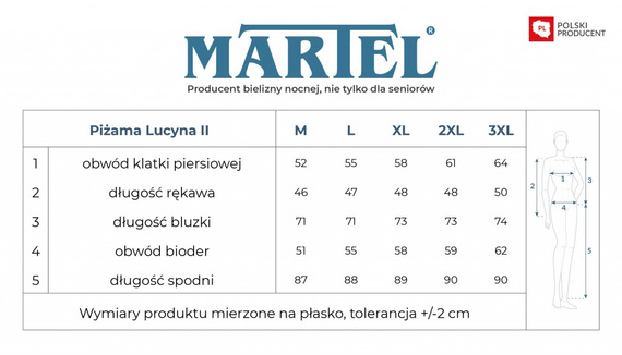 Pamut pizsama Lucyna II 271 Martel levél minta 3/4 ujj 7/8