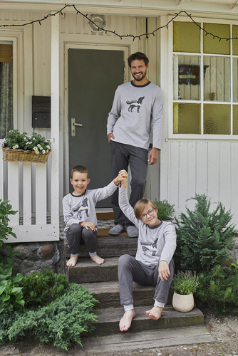 Tikal Férfi hosszú ujjú, hosszú nadrág olasz divat - melange/grafit