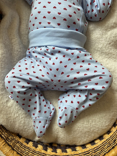 Love Eevi baba félrugdalózó kék szívecskés 100% pamut