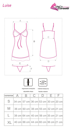 Luise Black női alsóing - érzéki, rózsaszín | LivCo Corsetti Fashion