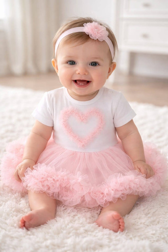 Mia Bambarillo baba body ruha tüll szoknyával elegáns kényelmes apricot