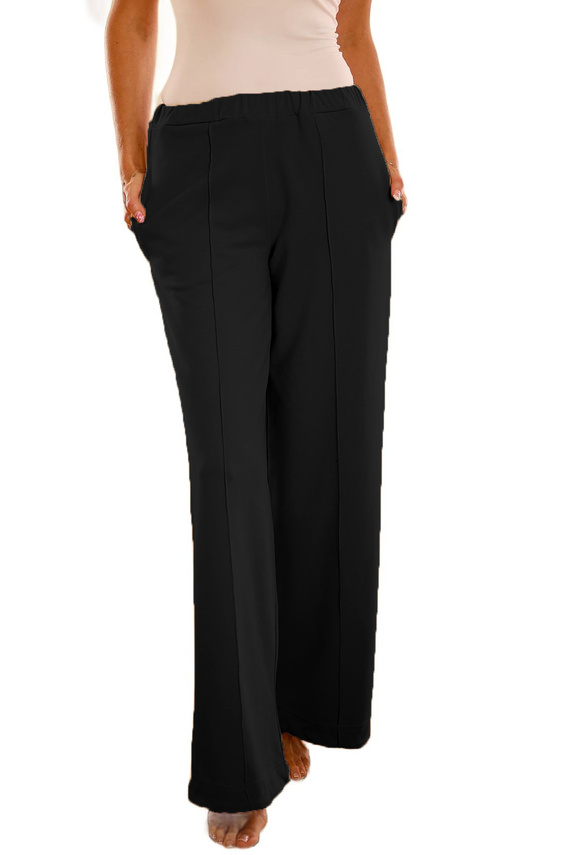 Flint - női pamut nadrág, laza szabás, 95% pamut 5% elasztán | lengyel márka Mirale - fekete