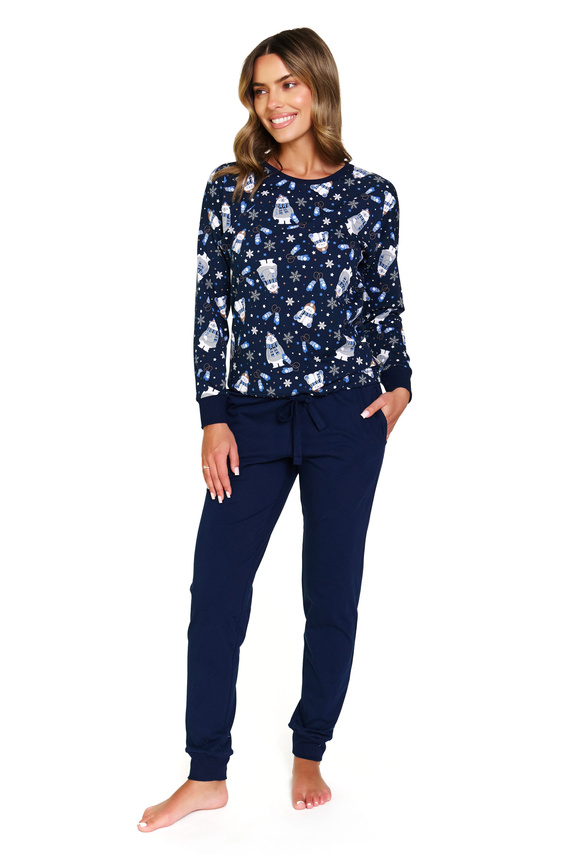 5272 Doctor Nap női pizsama - Cozy Bear, pamut, hosszú ujjú, hosszú nadrág és nadrág