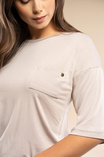 Női pizsama MK34 Only You bézs Belle Reverie - viszkóz, rövid ujjú, könnyű és érzéki