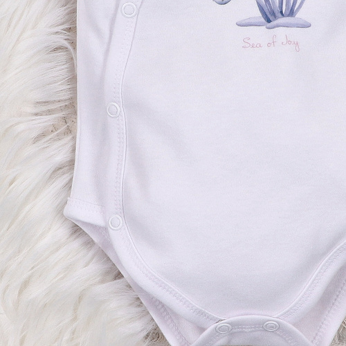 ABN-5474 Underwater World Nini boríték body fehér - organikus pamut, rövid ujjú, rövid ujjú