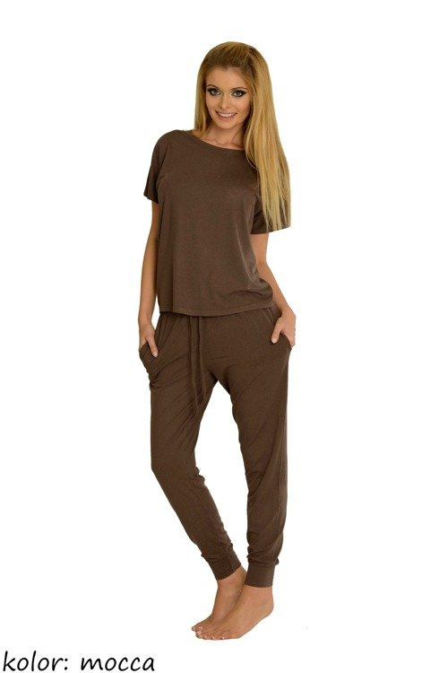 524 Paula női pizsama De Lafense - mocca