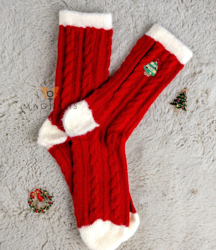 Magnetis női zokni YN5034 karácsonyfa - pamut, ünnepi, díszes hímzéssel