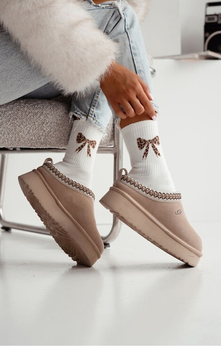 0118-014 Női frottír zokni Milena ekrü - pamut, masnival, meleg