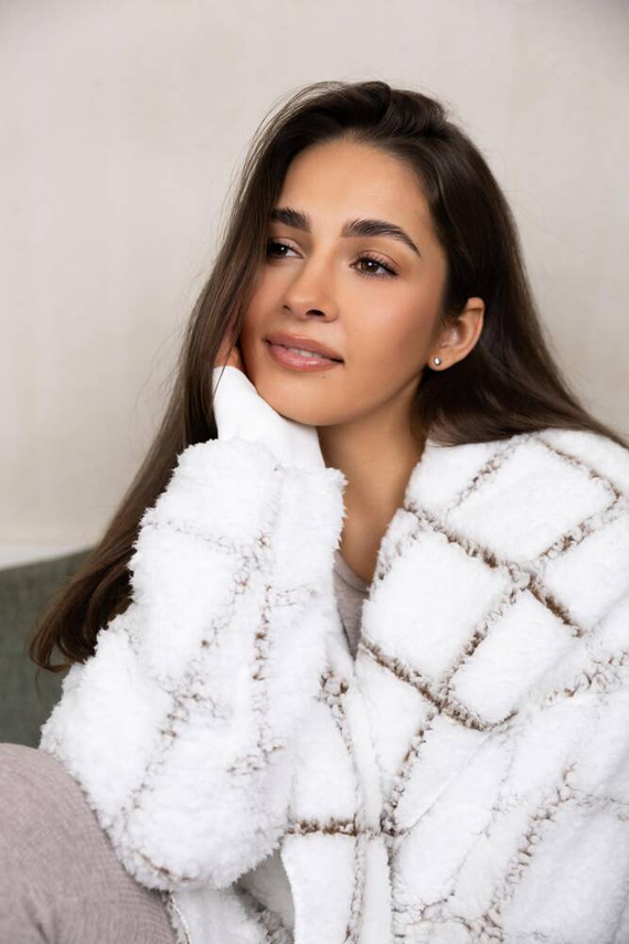 Sensis Delphine kardigán - fehér-csíkos