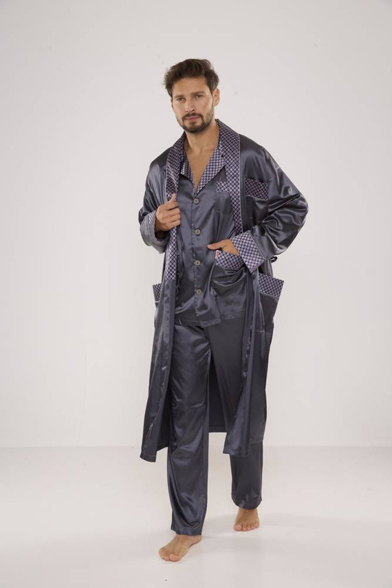 939 Férfi szatén szürke pizsama