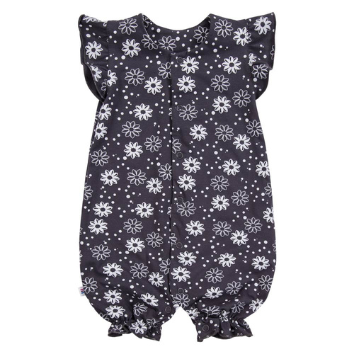 Lányoknak való rámpa EEVI - grafit, 100% pamut, virágokkal