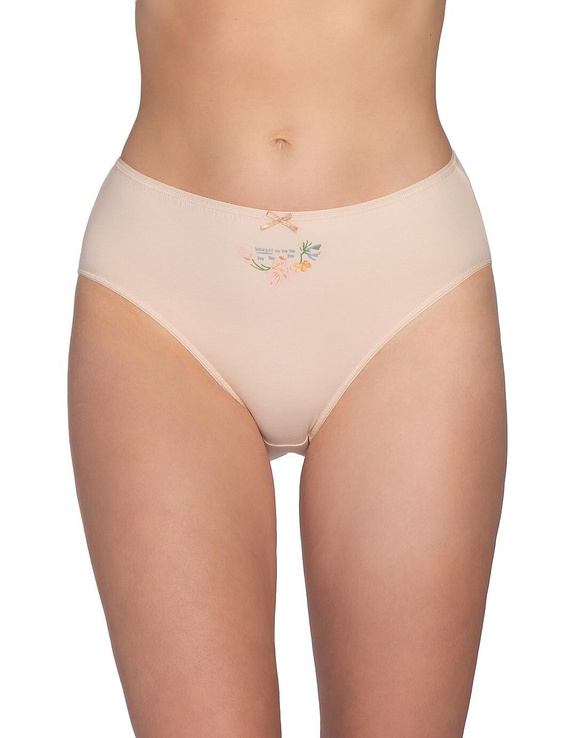 Figi L-120 BI-105 Lama pamut női bikini alsó 3 db-os csomag, virágos mintával