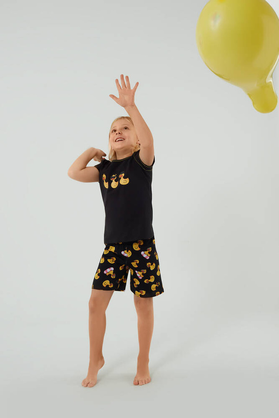 Anatre Italian Fashion lány pizsama - fekete/nyomatos