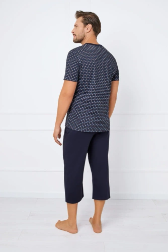 Gerard Férfi rövid ujjú pizsama, 3/4 nadrág Olasz divat - print/zöld