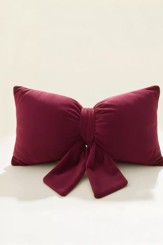 Karácsonyi Cocard párna Spod Igły i Nitki - bordó bársony párna, Öko-Tex tanúsítvánnyal