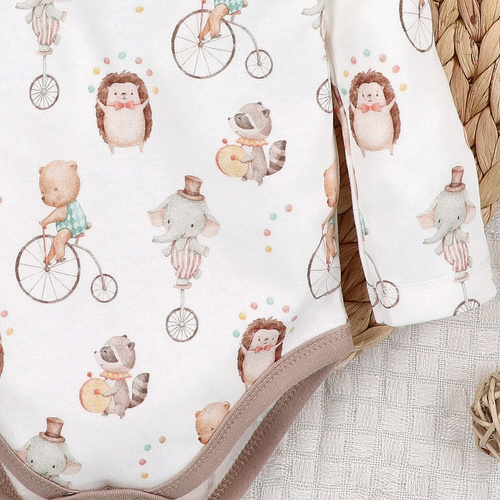 ABN-5583 Circus Baby bodysuit by Nini - 100% organikus pamut, puha a bőrön, lengyel gyártás