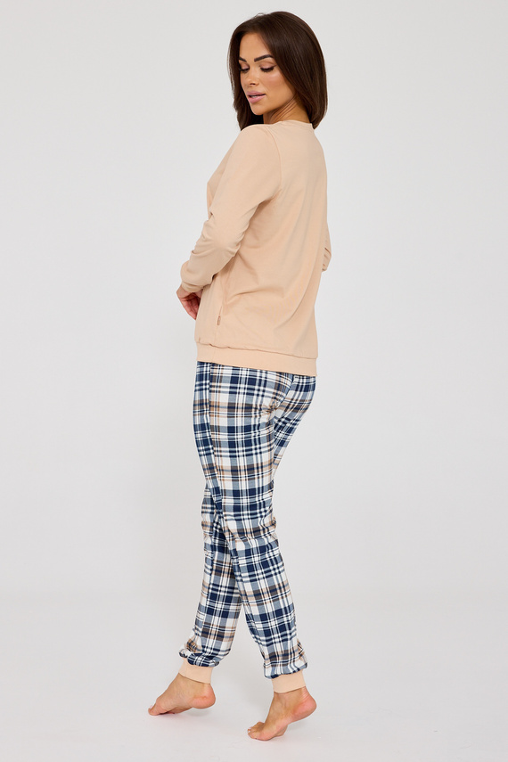 671/425 Cornette Bears női pizsama | Pamut, mackó mintás, kockás nadrág