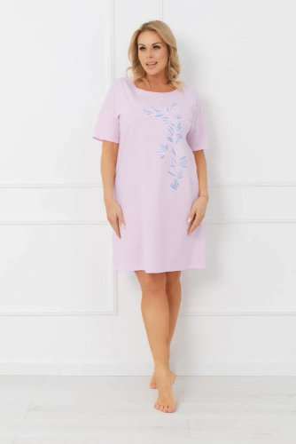 Női hálóing ERULA Italian Fashion pamut trikó rövid ujjú - rózsaszín