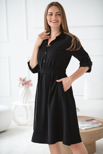 Milk&Love kismama és szoptatós pizsama fekete | Modal, 3/4 ujjú, derékszabályozással