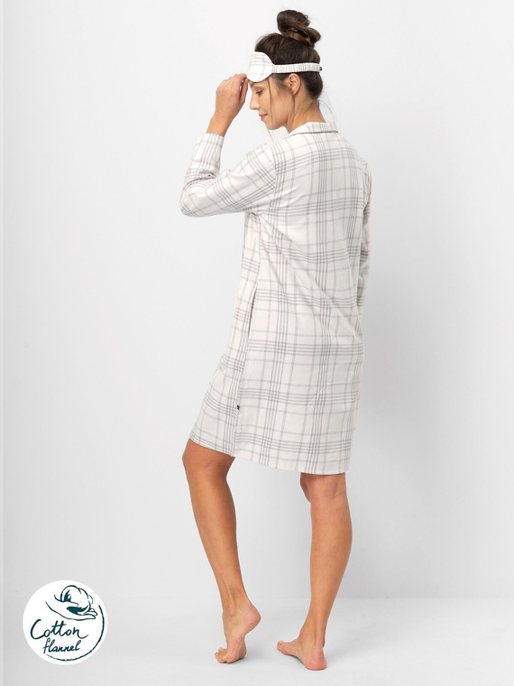 Női ing Key LND 401 világos rózsaszín - pamut flanel, hosszú ujjú, gombok