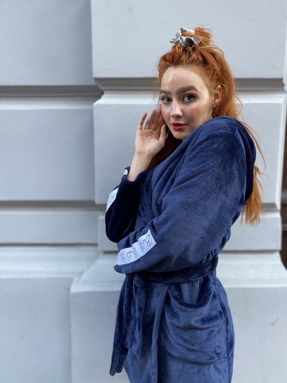 626 Abigail Női rövid köntös Forex - tengerészkék