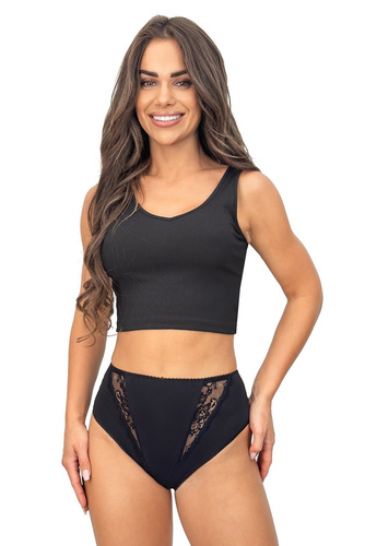 Bugyi 238 Donna fekete - pamut női bugyi csipkebetétekkel