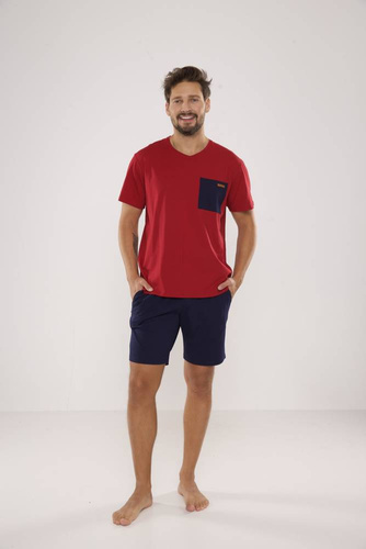 646 Kevin Férfi pizsama De Lafense - gesztenyebarna színű