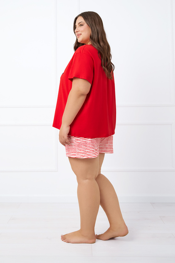Flota Női rövid ujjú pizsama, rövidnadrág Italian Fashion - piros mintás