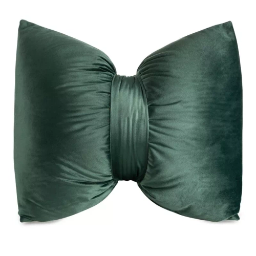 Eurofirany karácsonyi párna zöld sötét 45x55 - bársony masni