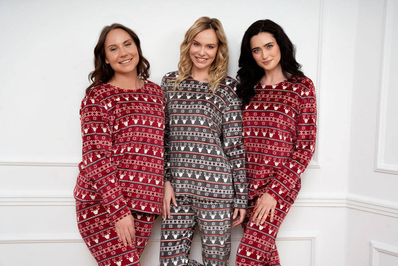 Iceland Fleece női szett olasz divat - bordó mintás