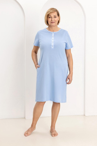 Női ing 177 Regina kék - Pamut hálóing 100% pamut, kigombolva, kényelem és szabadság