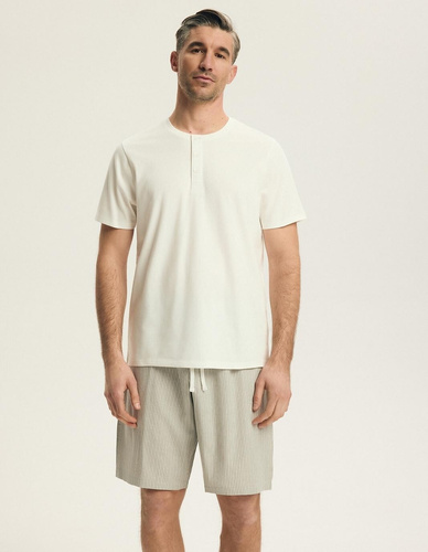 Henderson 43454 Nigri férfi pizsama krém – 100% pamut, nyári