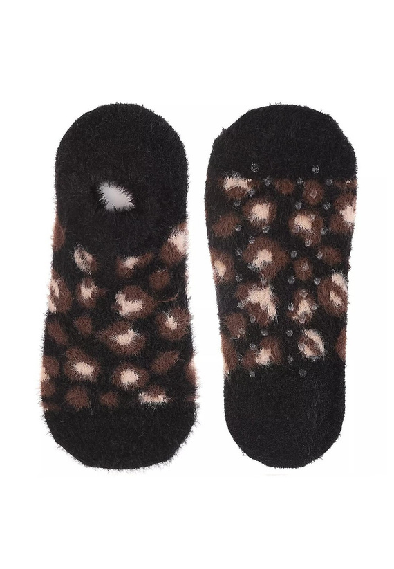 Moraj CDC 350-538 ABS női balerinák - bolyhos, csúszásmentes, leopárd mintás