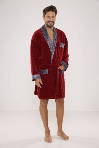 772 Bonjour férfi forex fürdőköpeny - gesztenyebarna színben