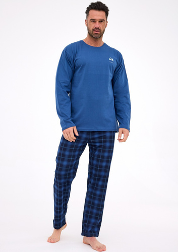 124/306 Denali Férfi Cornette farmer-pamut pizsama, hosszú ujjú