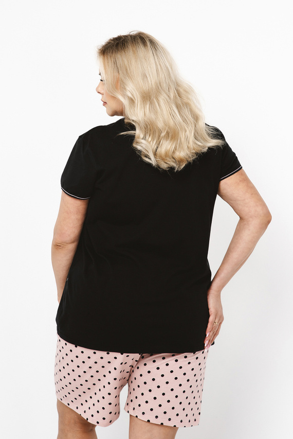 Bonilla Női pizsama rövid ujjú, rövidnadrágos olasz divat - nyomtatás/fekete