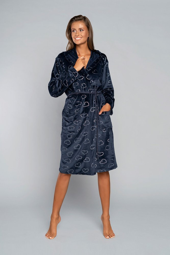 Elixir Női fürdőköpeny zsebekkel Italian Fashion - piros/print