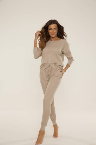 555 Paula női pizsama De Lafense - világos mokka