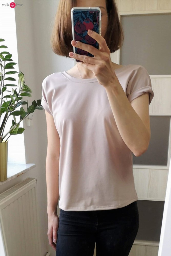 Two Ways bluzka ciążowa i do karmienia dwustronna krótki rękaw Milk&Love dusty cedar