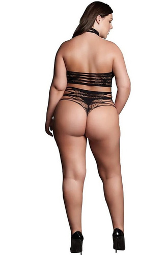 Body damskie Mapale 7481 Romper Babydoll białe koronkowe z odkrytymi plecami