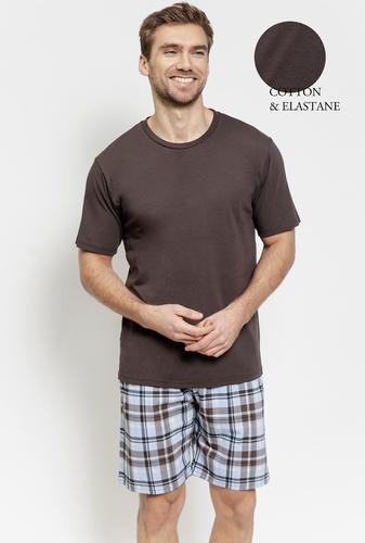 Taro 3578 Marcello férfi pizsama barna – pamut
