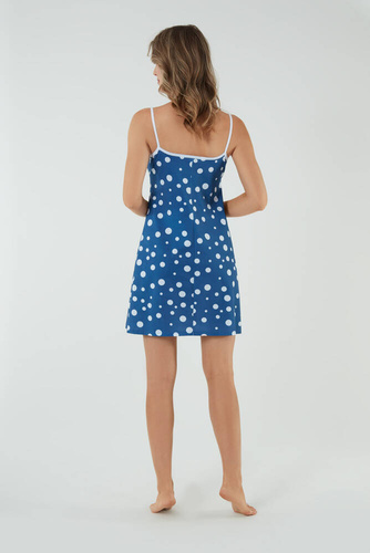 Ojos hálóing, keskeny pántos olasz divat - kék mintás