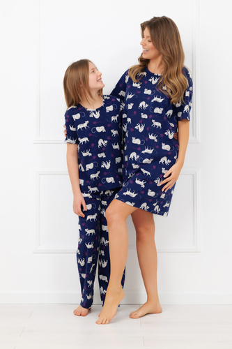 Mimi Italian Fashion kislány pizsama 100% pamut – rövid ujj, hosszú nadrág