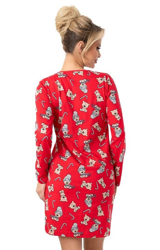 Bear Női hálóing Donna - pamut, ünnepi, zsebekkel