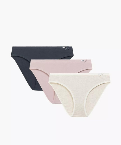 Bugyi 3CLP-002 Sport Atlantic - pamut, klasszikus szabás, 3 db dobozonként grafit/rózsaszín/bézs színben