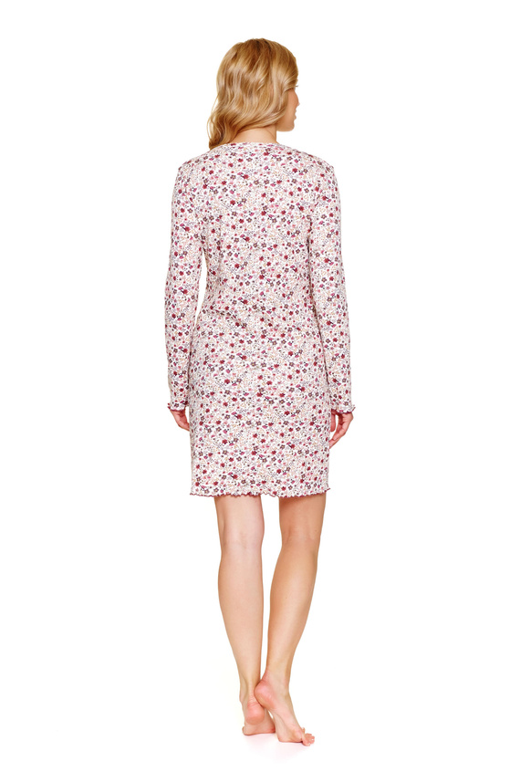 7308 Doctor Nap - Terhességi és szoptatási hálóing plus size | Pamut elasztánnal, lengyel gyártmány - flores