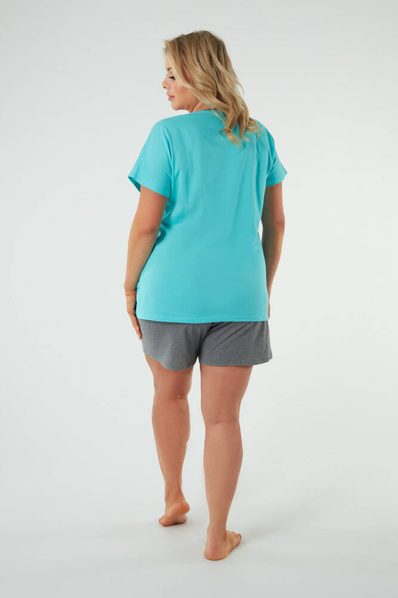 Selfie Női rövid ujjú pizsama, rövidnadrág Italian Fashion - türkiz/melange