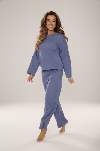 886 Butter Női tréningruha a De Lafense-től - otthoni viselet 'vaj' kötött, farmer anyagból