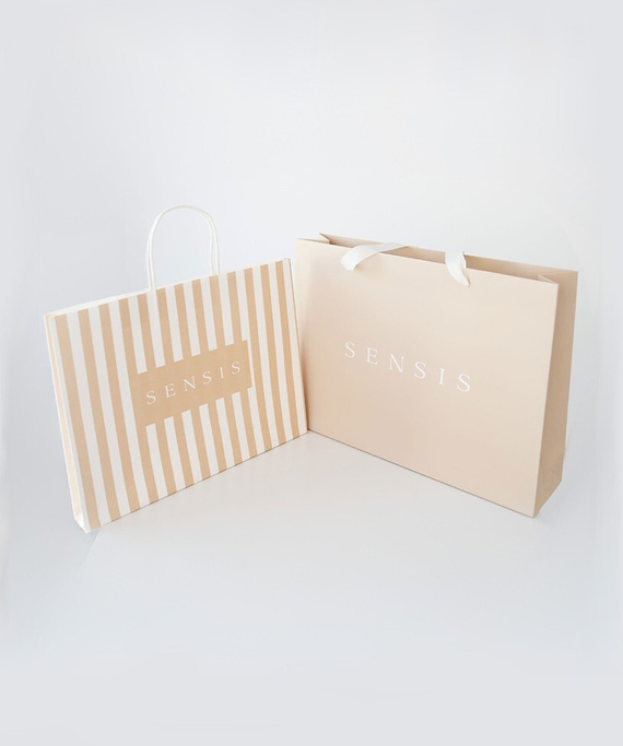 Sensis ajándéktáska - papír, csíkos, kicsi W26 (36×4×28 cm)